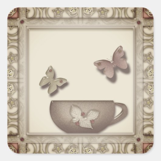 Tile voor de keuken. vierkante sticker (Voorkant)