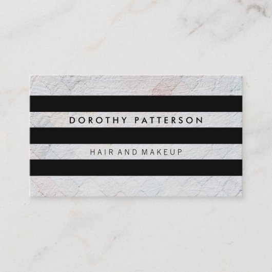 Tile White Pattern / Black Stripes Modern Visitekaartje (Voorkant)