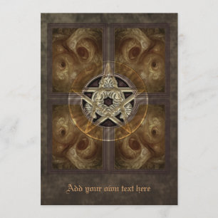 Tiled Fractal Pentacle Large Invitation Kaart