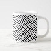 Tiled Lines Generatief (Zwarte Lijn) Uniek Extra Grote Beker (Rechts)