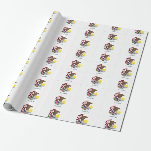Tiled Pattern Ensign of Illinois Cadeaupapier (Uitgerold)