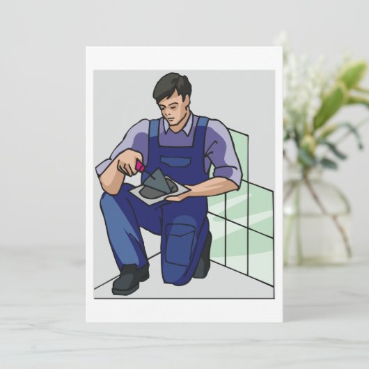 Tiler op het werk kaart (Staand voorkant)