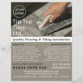 Tiling Trowel, Floorer, Tile Installer Adverteren Flyer (Voorkant)