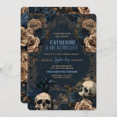 Till Death Blue Goth Wedding Invitation (Devant / Derrière)