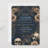 Till Death Blue Goth Wedding Invitation (Devant)