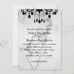 Till Death Do ons Part Marble Wedding Invitation Kaart