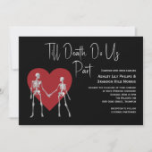 Till Death Do ons Part Skeleton Black Weddenschap Kaart (Voorkant)