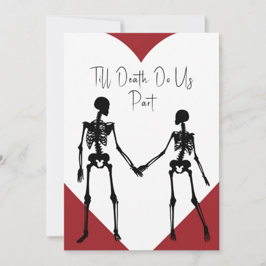 Till Death Do ons Part Skeleton Weddenschap White Kaart (Voorkant)