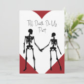 Till Death Do ons Part Skeleton Weddenschap White Kaart (Staand voorkant)