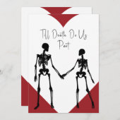 Till Death Do ons Part Skeleton Weddenschap White Kaart (Voorkant / Achterkant)