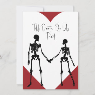 Till Death Do ons Part Skeleton Weddenschap White Kaart