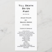 Till Death Do ons Part Skeleton Weddenschap White Programma (Voorkant)