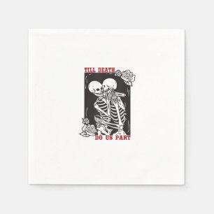 Till Death Do ons Part Wedding Skelet Couple Vale Servet