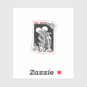 Till Death Do ons Part Wedding Skelet Couple Vale Sticker