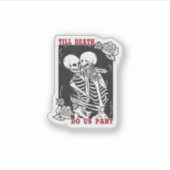 Till Death Do ons Part Wedding Skelet Couple Vale Sticker (Voorkant)