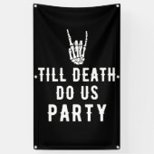 Till Death Do ons Party Black Tall Skeleton Party Spandoek (Verticaal)