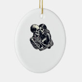 Till Death Do Us - Gothic Skeleton Couple Art Clas Keramisch Ornament (Rechts)