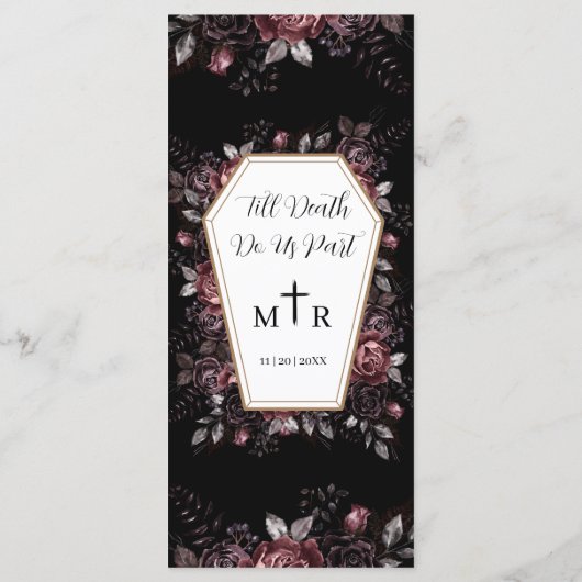 Till Death Do Us Part Black Gothic Mariage Menu (Dos)