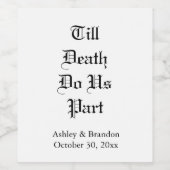 Till Death Do Us Part blanche Vin Étiquette (Étiquettes simples)