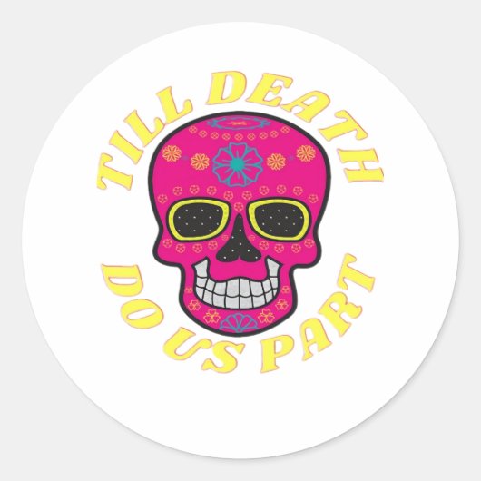 Till Death Do Us Part Classic - Gotische bruiloft Ronde Sticker (Voorkant)