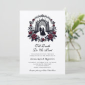 Till Death Do Us Part Elegant Gothic Wedding Kaart (Staand voorkant)