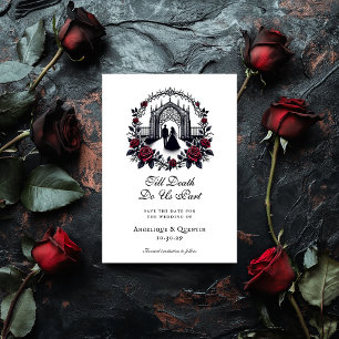 Till Death Do Us Part Elegante Gothic Save the Dat Kaart