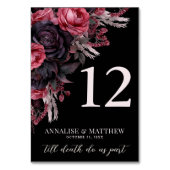 Till Death Do Us Part Gothic Black Bloemen Huwelij Kaart (Achterkant)