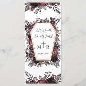 Till Death Do us Part Gothic Bloemen Bruiloft Menu (Achterkant)