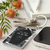 Till Death Do Us Part Gothic Bloemenfoto Huwelijk Sleutelhanger (Voorkant Rechts)