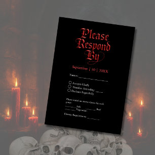 Till Death Do Us Part Gothic Rood & Zwart RSVP Kaartje