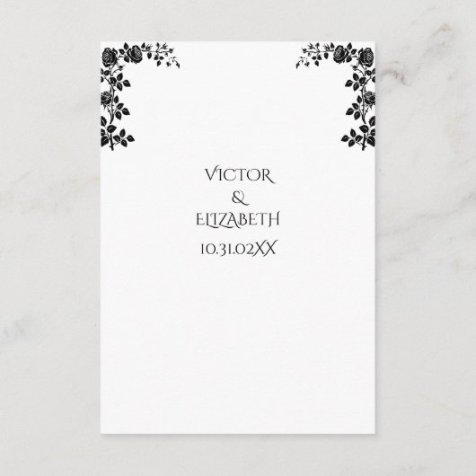 Till Death Do Us Part Gothic Skeletons Wedding Informatiekaartje (Achterkant)