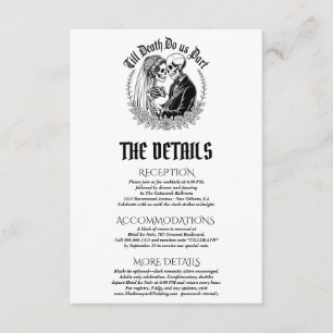 Till Death Do Us Part Gothic Skeletons Wedding Informatiekaartje