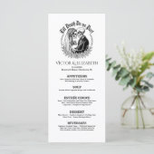 Till Death Do Us Part Gothic Zwart-wit bruiloft Menu (Staand voorkant)