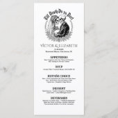 Till Death Do Us Part Gothic Zwart-wit bruiloft Menu (Voorkant)