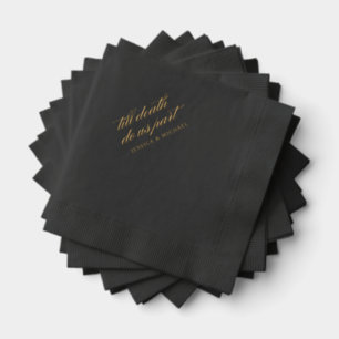 Till Death Do Us Part Gotische bruiloft zwart goud Folie Servetten