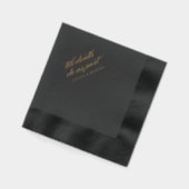 Till Death Do Us Part Gotische bruiloft zwart goud Folie Servetten (Links)
