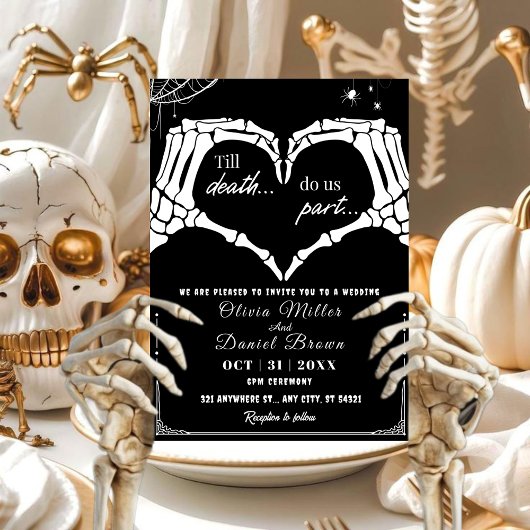 Till Death Do Us Part Gotische Halloween bruiloft Kaart