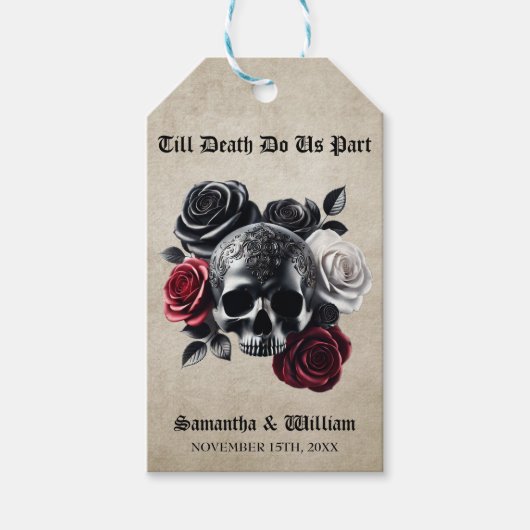 Till Death Do Us Part Halloween bruiloft Cadeaulabel (Voorkant)