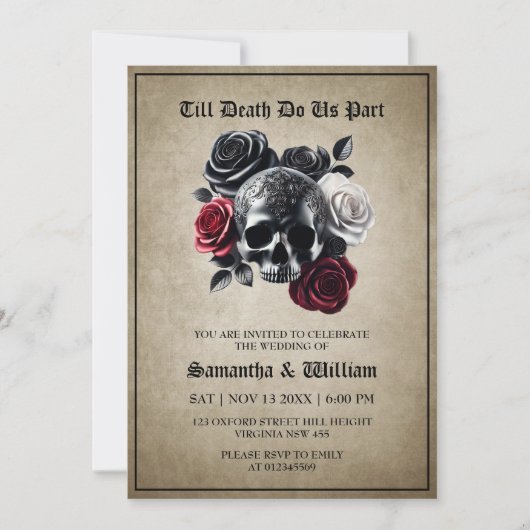 Till Death Do Us Part  Halloween bruiloft Kaart (Voorkant)