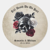 Till Death Do Us Part Halloween bruiloft Ronde Sticker (Voorkant)