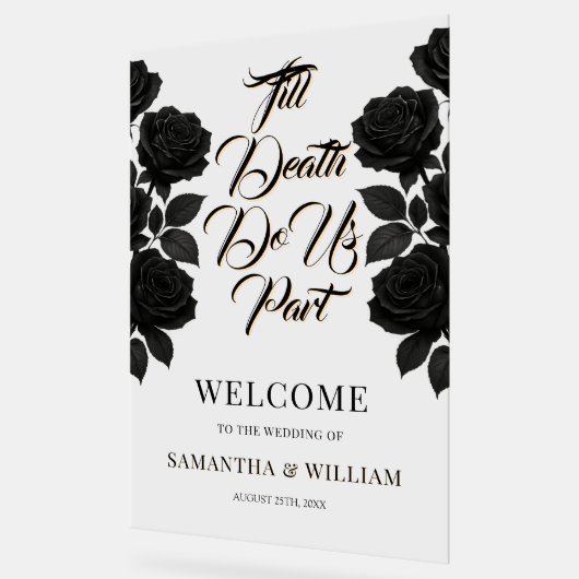 Till Death Do Us Part Huwelijk Welkom Acryl Bord (Hoek)