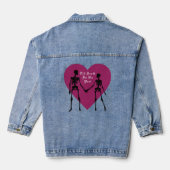 Till Death Do us Part Paarse & Zwart Skelet Denim Jacket (Achterkant)