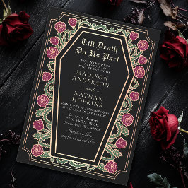 Till Death Do Us Part Roos Black Gothic Wedding Kaart