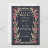 Till Death Do Us Part Roos Blauwe Gotische bruilof Kaart (Voorkant)