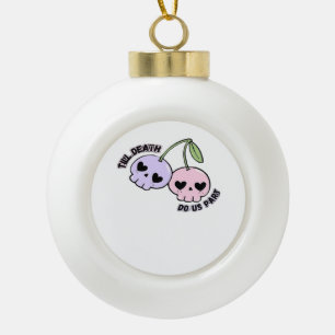 Till Death Do Us Part - Schattigee Gothic Skull De Keramische Bal Ornament