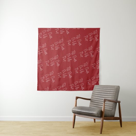 Till Death Do us part Skelet Script Wedding Red Wandkleed (In Situ (horizontaal))