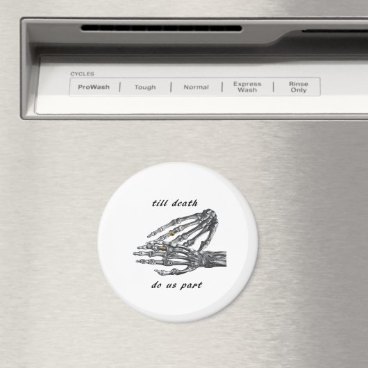 Till Death Do Us Part Skeleton Hands (Cream) -klas Magneet (Insitu (Vaatwasser))