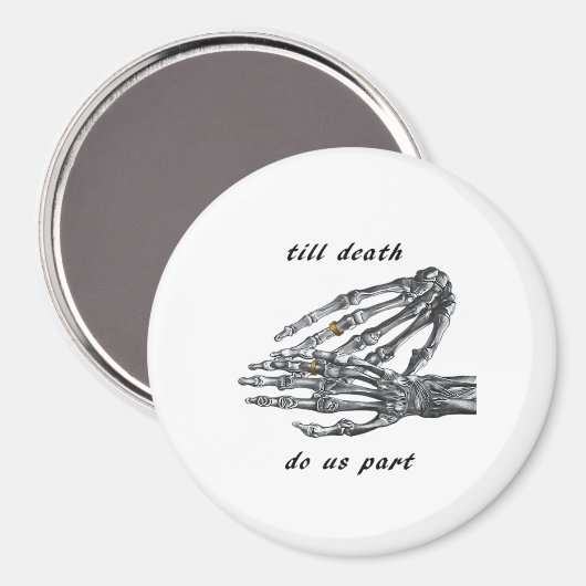 Till Death Do Us Part Skeleton Hands (Cream) -klas Magneet (Voorkant / Achterkant)