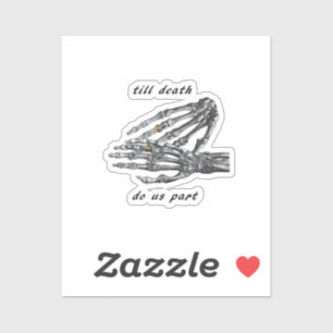 Till Death Do Us Part Skeleton Hands (Cream) -klas Sticker