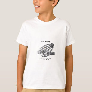 Till Death Do Us Part Skeleton Hands (Cream) -klas T-shirt